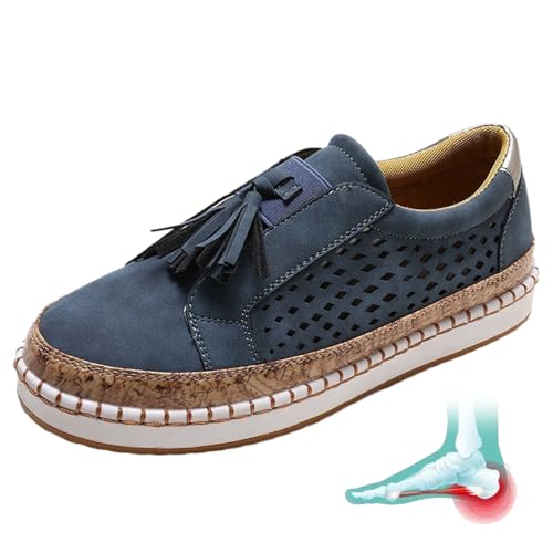 RePaLy Dotmalls Schuhe,Dotmalls Ultra-Bequeme,atmungsaktive Sneakers,Bequeme Orthopädische Damen-Sneaker,Modische Und Vielseitige Schuhe Zur Korrektur Der Flachen Körperhaltung (38-240mm,Blau) von RePaLy