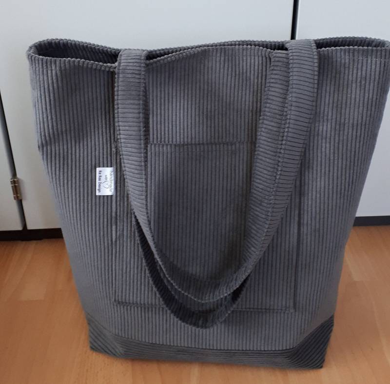 Shopper Cordstoff-Dunkelgrau von ReRasDesign