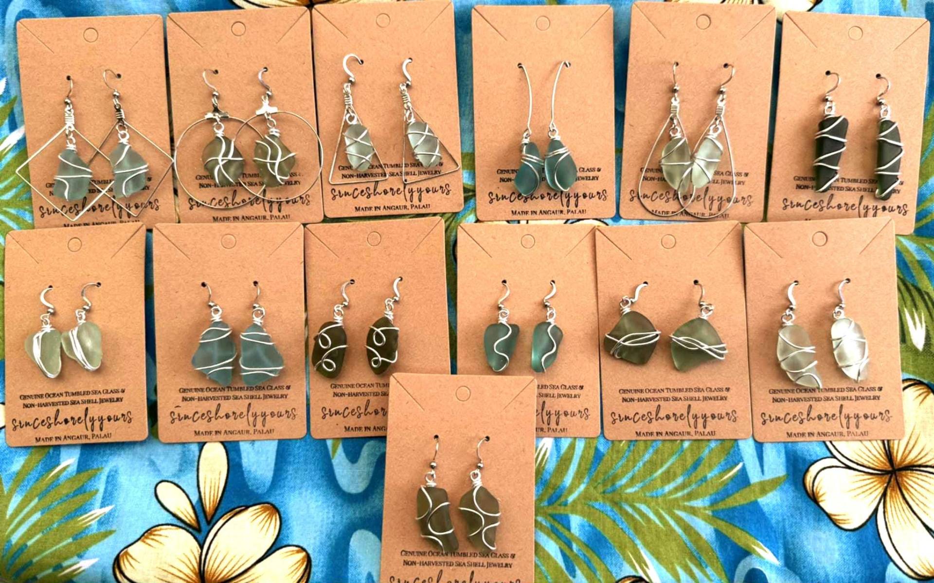 Earrings - Sea Glass Various Colors Handmade & Shaped By The Ocean Meerglas Ohrringe Damen | Edelstahl von ReSeaPacificColors