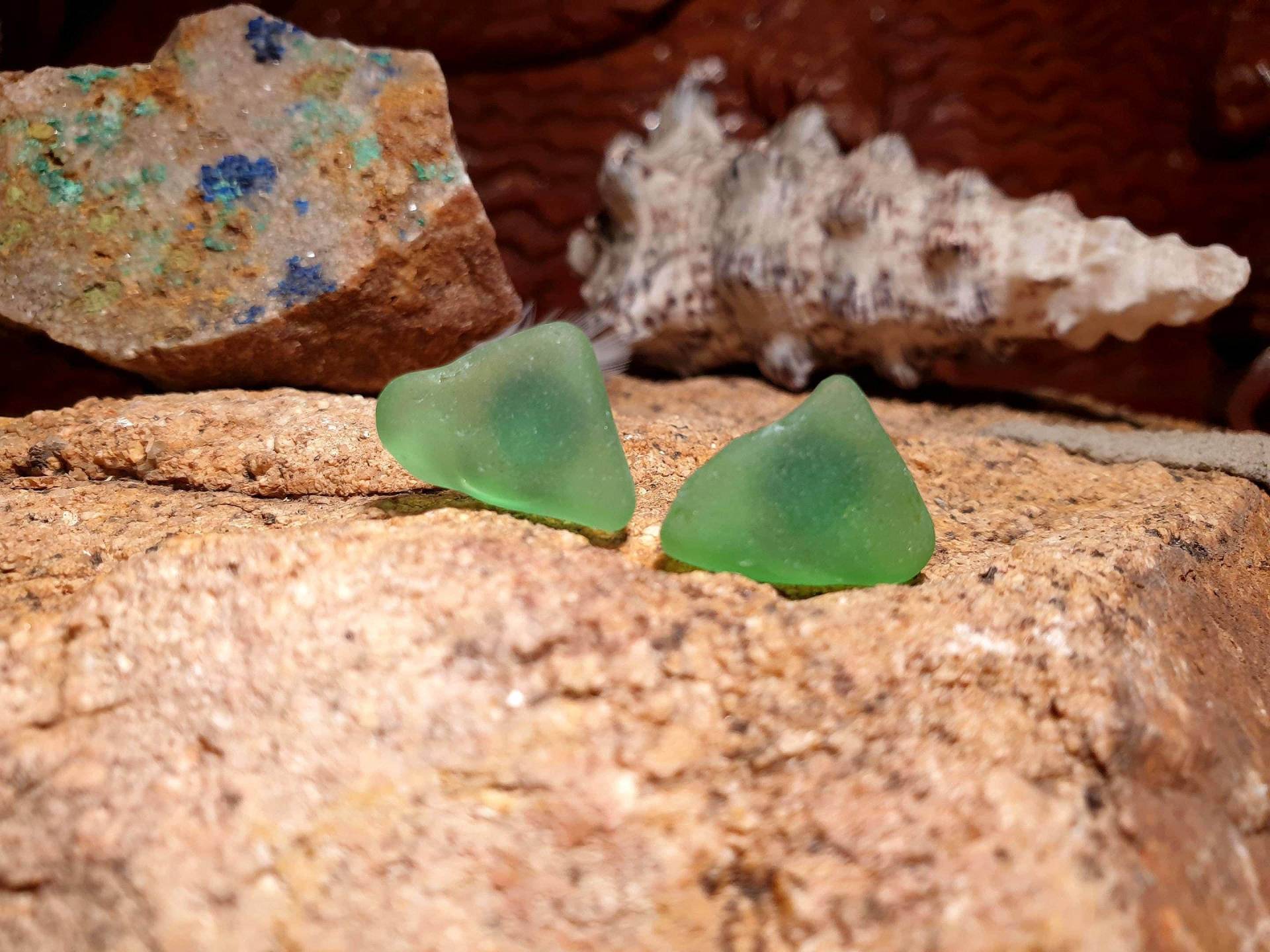Stud Earrings - Sea Glass Various Colors Handmade & Shaped By The Ocean Stud Earrings von ReSeaPacificColors
