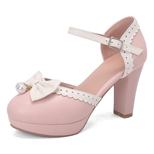 Dame Mary Janes Pumps Blockabsatz Geschlossener Pumps Spangenpumps Oktoberfest Schuhe Tanzschuhe Brautschuhe Tanzschuhe Dirndl Elegant Absatzschuhe Kleiner mit Absatz Hochzeitsschuhe von ReSin90s