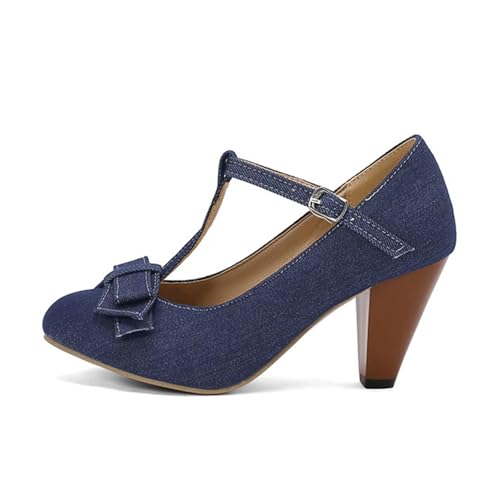 Dame Mary Janes Pumps Blockabsatz Geschlossener Pumps Spangenpumps Oktoberfest Schuhe Tanzschuhe Brautschuhe Tanzschuhe Dirndl Plateau, Kleider, Brautschuhe Party von ReSin90s