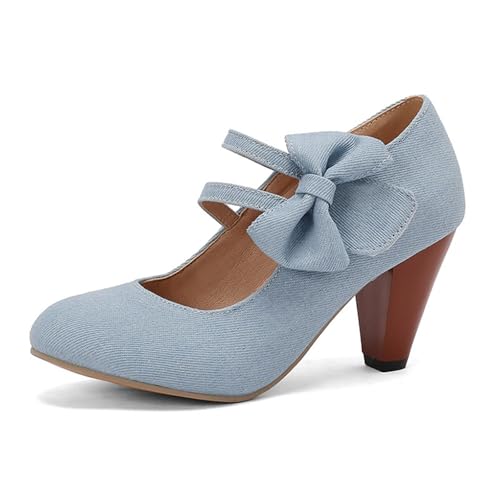 Dame Mary Janes Pumps Blockabsatz Pumps Breite Füße Hochzeitsschuhen Mit Riemchen Oktoberfest Dirndl Schuhe Elegant Bequeme Trachten Absatzschuhe Tanzschuhe Festival Absatzschuhe von ReSin90s