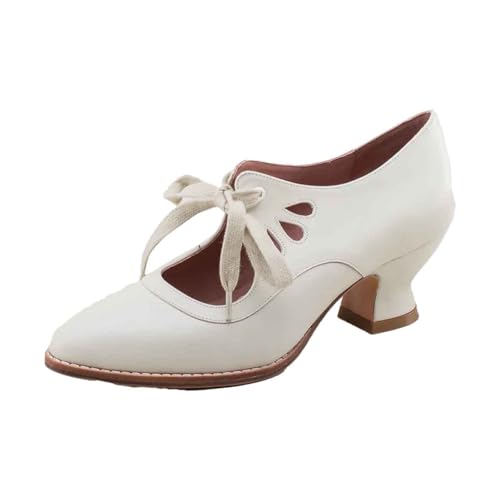 Dame Mary Janes Pumps Riemchenpumps Spangenpumps mit Kreuz Knöchelriemen Blockabsatz Oktoberfest Schuhe Keilabsatz Breite Füße Bequem Mary Jane Party von ReSin90s