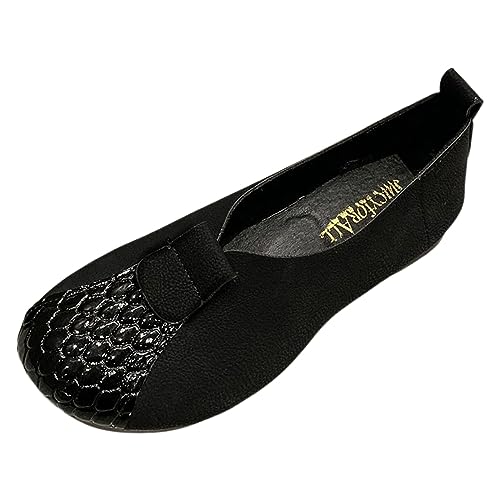 Damen Ballerinas Fashion Schuhe Mokassins Slip on Loafers Runde Zehe, Freizeit Tanzschuhe Flats Weich Leicht Bequem Loafers Geschlossene Halbschuhe von ReSin90s