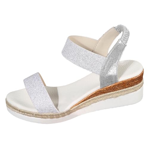 Damen Keilsandalen Pumps Sandale Mit Keilabsatz Casual Damen Sommer Elegant Wedge Peep Toe High Heel Plattform Pantoletten Freizeit Flach Sandalette Keilabsatz Keilpumps von ReSin90s