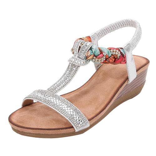 Damen Keilsandalen Pumps Sandale Mit Keilabsatz Casual Damen Wedge Peep Toe High Heel Plattform Pantoletten Strandschuhe Keilabsatz Pumps Freizeitsandale Damensandalen von ReSin90s