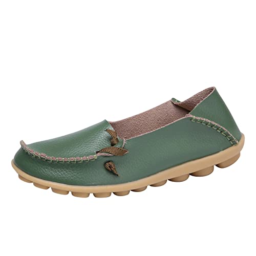 Damen Klassische Loafer Flache Bequeme Freizeit Pumps Orthopädische Flach Lässige Loafers Slip-On Schuhe Wanderschuhe Halbschuhe Geschlossener Spitze Flats Fahrerschuhe von ReSin90s