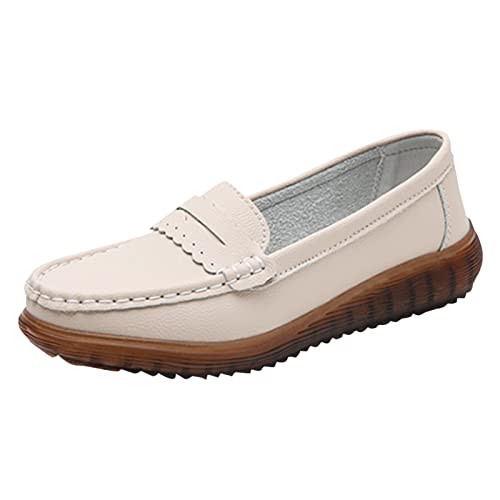 Damen Loafer Mokassins Sommer Passform Weich Und Bequem Weiches Loafer Flach Lässige Loafers Slip-On Schuhe Wanderschuhe Halbschuhe Casual Walking Driving Nursing Shoes von ReSin90s