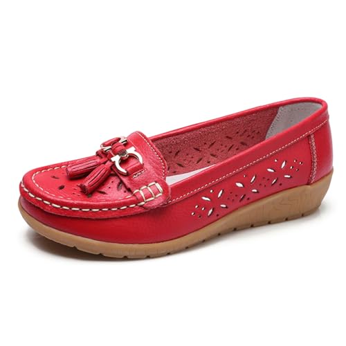 Damen Loafer Schuhe Low-Top Mokassins Elegant Flachschuhe Slip on Schuhe Comfort Slipper, Frauen Halbschuhe Schleifen Profilsohle Fahrerschuhe von ReSin90s