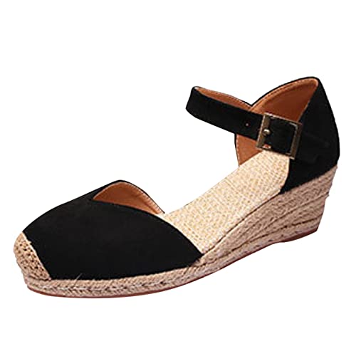 Damen Pantoletten Casual Damen Wedge Peep Toe High Heel Plattform Pantoletten Freizeitsandale Leicht Outdoorsandale Sommerschuhe von ReSin90s