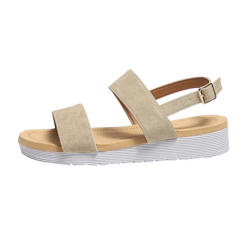 Damen Pantoletten Mit Absatz Casual Damen Wedge Peep Toe High Heel Plattform Pantoletten Anti-Rutsch-Sandalen Leicht Sommer Strandsandalen von ReSin90s