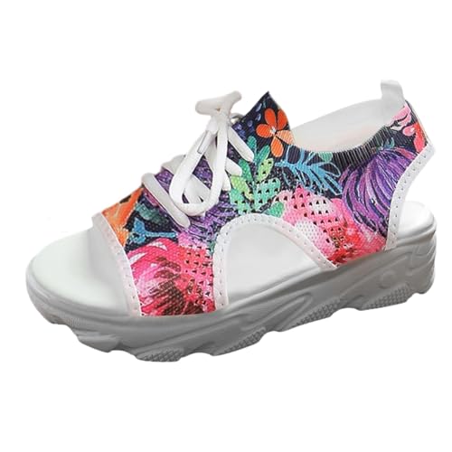 Damen Pantoletten Mit Absatz Casual Damen Wedge Peep Toe High Heel Plattform Pantoletten Weiche Fußbett Pool Meer Strand Outdoor Sommerschuhe von ReSin90s