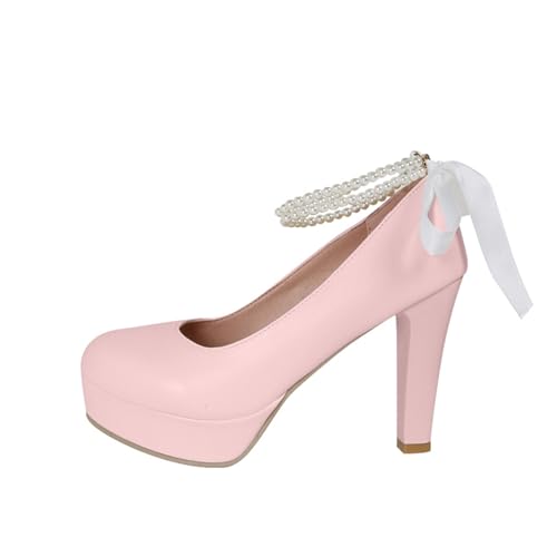 Damen Pumps Riemchenpumps Mary Janes mit Blockabsatz Geschlossene Spangenpumps Elegant Dirndl Schuhe Mit Riemchen Elegant Tanzschuhe Plateau, Kleider, Brautschuhe Party von ReSin90s