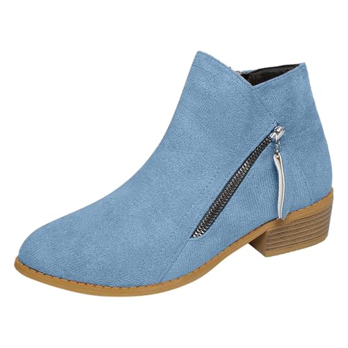 Damen Western-Stiefeletten Ankle Boots Kurzschaft Stiefel Damenschuhe Frauen Ankle Wellies Regenstiefel Sommerstiefel Pull-On Reitschuhe von ReSin90s