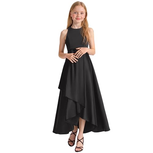 Mädchen Kleider Sommer Kleid Rüschenärmel Kinder Midikleid Einfarbig Kinderkleid Elegante A Linie Partykleid Freizeitkleid Rundhals Swing Kleider für Mädchen von ReSin90s
