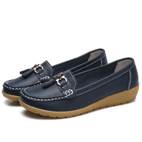 Mokassins Damen Loafer Atmungsaktive Freizeitschuhe Bequeme Wanderschuhe Frauen Halbschuhe Faltbarer Ohne Absatz Vegan Mit Schnalle von ReSin90s
