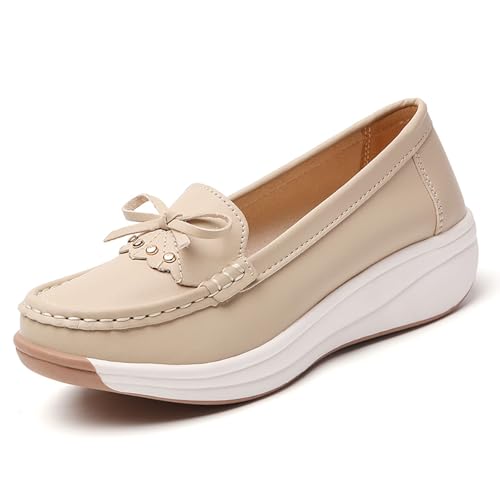 Mokassins Damen Loafer Bequeme Freizeitschuhe Leichte Fahrschuhe Slip on Flache Schuhe Loafers Wanderschuhe Klassische Ballerinas, Frauen Flats von ReSin90s