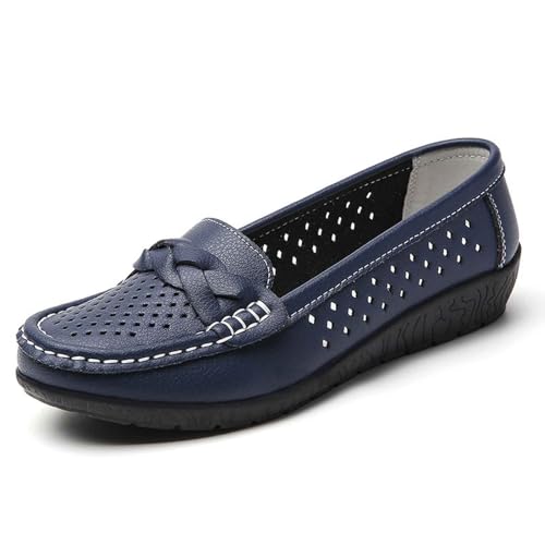 Mokassins Damen Loafer Flache Bequeme Freizeit Pumps Orthopädische Flache Schuhe Weiche Sohle Slip-On Halbschuhe Ballerinas Geschlossene Halbschuhe von ReSin90s