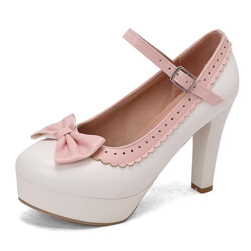 Pumps Damen Trachtenschuhe Mary Janes mit Blockabsatz Geschlossene Spangenpumps Dirndl Schuhe Mit Riemchen Elegant Tanzschuhe Damenschuhe Keilabsatz Breite Füße Bequem Mary Jane Party von ReSin90s
