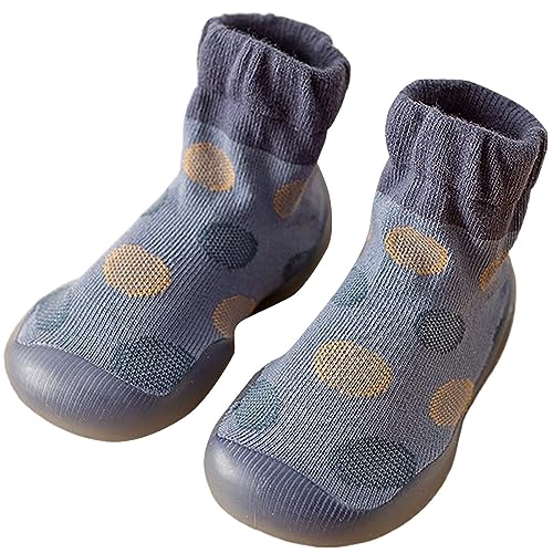 ReSin90s Baby Kleinkinder Sockenschuhe Lauflernschuhe Weiche Gummisohle rutschfeste Barfußschuhe Schnelltrocknendem Herbst Winter Warme Sockenschuhe Junge Bodensocken von ReSin90s