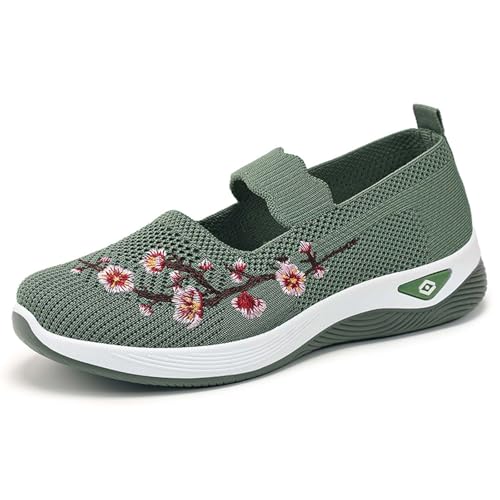 ReSin90s Barfußschuhe Damen Slipper Einzelne Flache Schuhe Plateau Loafers Memory Schaum Schuhen Mit Keilabsatz Wanderschuhe Halbschuhe Outdoor Running Tennisschuhe von ReSin90s