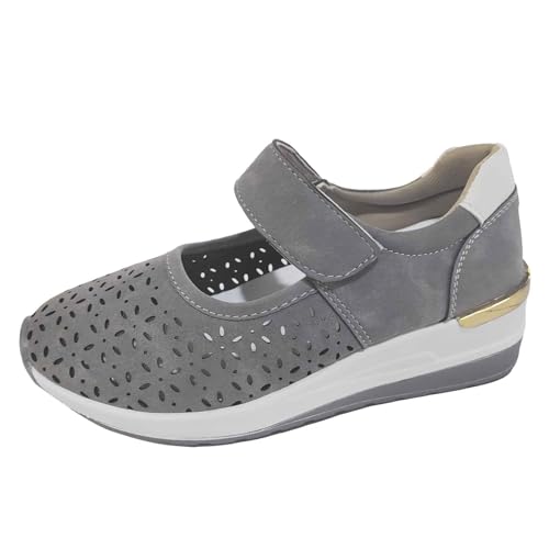 ReSin90s Barfußschuhe Damen Slipper Leichte Atmungsaktiv Freizeitschuhe Bequem Schuhe Orthopädische Walkingschuhe Mit Keilabsatz Wanderschuhe Halbschuhe Walking Schuhen Outdoor Fitness Sommerschuhe von ReSin90s