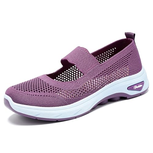ReSin90s Barfußschuhe Damen Slipper Sommer Sneaker Luftpolster Mesh Diabetiker Walkingschuhe Weich Bequeme Slip on rutschfest Gesundheitsschuhe Sommerschuhe Traillaufschuhe Minimalistische von ReSin90s