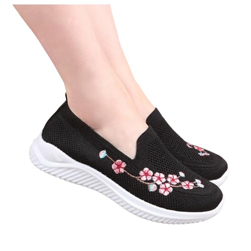 ReSin90s Barfußschuhe Damen Slipper Walkingschuhe Damen Leicht Weite H Vermascht Orthopädische Schuhe Sneaker Mit Keilabsatz Wanderschuhe Halbschuhe Outdoor Running Tennisschuhe von ReSin90s