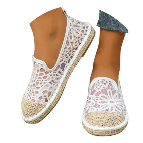 ReSin90s Damen Ballerina Flache Schuhe Slip on Kleid Schuhe Loafer Stoffschuhe Atmungsaktiv & Bequem Sneaker Leinenschuhe Für Damen Freizeitschuhe von ReSin90s