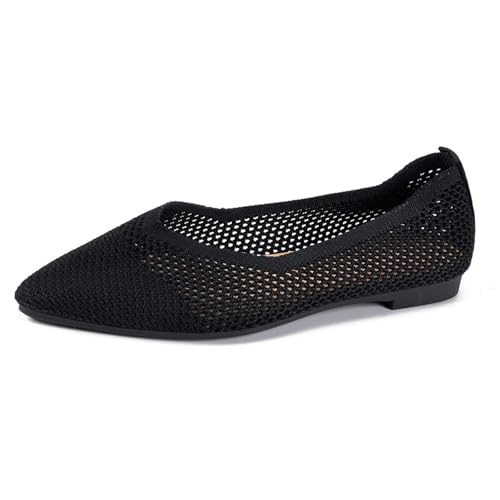 ReSin90s Damen Ballerina Flache Schuhe Slip on Kleid Schuhe Loafer Stoffschuhe Runde Zehe Barfußschuhe Bequem Weich Leicht Loafers Freizeitschuhe Trachtenschuhe von ReSin90s