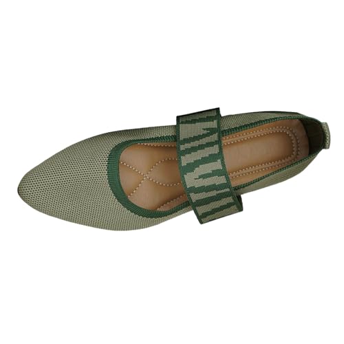 ReSin90s Damen Ballerina Flache Schuhe Slip on Strick Schuhe Mittelalter Mokassins Arbeitsschuhe Bequem Weich Loafers Runde Zehe Flats Für Damen Freizeitschuhe von ReSin90s