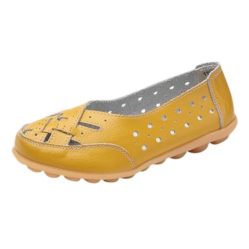 ReSin90s Damen Ballerinas Loafers Bequeme Mokassins Slippers Flachschuhe rutschfeste Schuhe Flache Halbschuhe Klassischer Pennyloafer Fahrerschuhe von ReSin90s