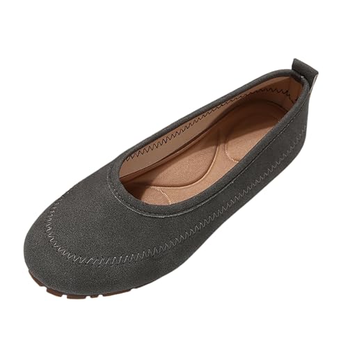 ReSin90s Damen Ballerinas Slip on Kleid Schuhe Loafer Stoffschuhe Leichte Schlupfschuhe Mit Runder Zehenpartie Für Damen Freizeitschuhe von ReSin90s
