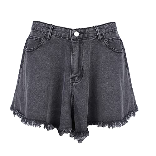 ReSin90s Damen Jeansshorts Zerrissene Kurze Hose Damen Sommer Jeansshort High Waist Denim Shorts Kurz Hosen Gummiband Hotpants Sommer Weite Kurze Hosen von ReSin90s