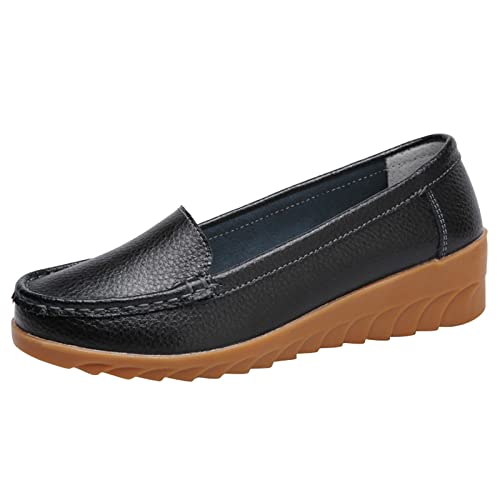 ReSin90s Damen Klassische Loafer Bequeme Mokassins Slippers Flachschuhe rutschfeste Schuhe Flache Halbschuhe Ballerinas Geschlossene Halbschuhe von ReSin90s