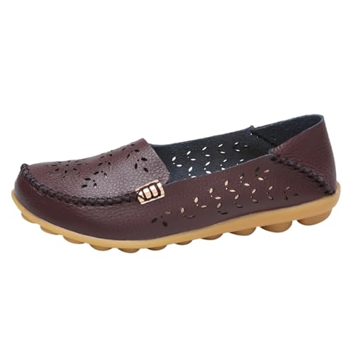 ReSin90s Damen Klassische Loafer Low-Top Mokassins Elegant Flachschuhe Slip on Flache Schuhe Loafers Wanderschuhe Zum Wandern, Fahren, Dressy von ReSin90s