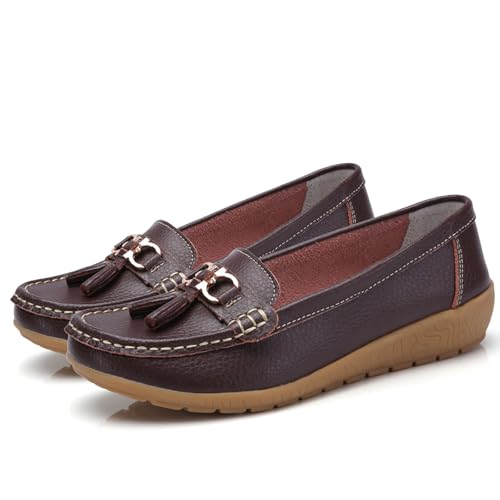 ReSin90s Damen Klassische Loafer Schlupfschuhe,Bequeme Freizeitschuhe, Slip on Schuhe Mittelalter Mokassin Modische Halbschuhe Fahrerschuhe von ReSin90s