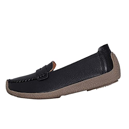 ReSin90s Damen Klassische Loafer Segelschuhe Aus PU Leder Freizeit Walkingschuhe Flach Lässige Loafers Slip-On Schuhe Wanderschuhe Halbschuhe Schleifen Profilsohle Fahrerschuhe ReSin90s Damen Klassische Loafer Segelschuhe Aus PU Leder Freizeit Walkingschuhe Flach Lässige Loafers Slip-On Schuhe Wanderschuhe Halbschuhe Schleifen Profilsohle Fahrerschuhe von ReSin90s