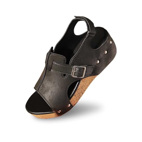 ReSin90s Damen Klassische Sandalen Sommer Frauen Schuhe Geschlossene Absatz Sandaletten Für Spaziergänge Im Urlaub von ReSin90s