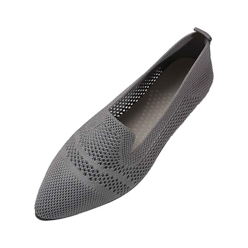 ReSin90s Damen Loafer Schuhe Low Wedge Flache Schuhe Komfort Slip on Flat Ballerina Mit Spitzer Zehenpartie Abendschuhe Bequem Und Elegant Loafers Freizeitschuhe Trachtenschuhe von ReSin90s