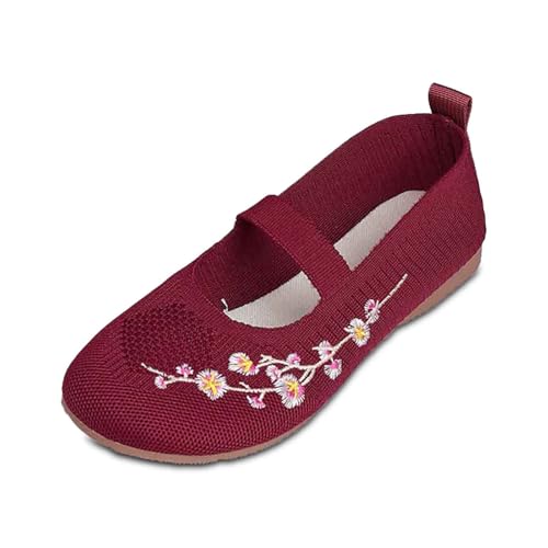 ReSin90s Damen Loafer Schuhe Slip on Strick Schuhe Mittelalter Mokassins Mit Spitzer Zehenpartie Bequeme Loafers Freizeitschuhe Trachtenschuhe von ReSin90s