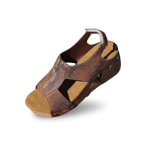 ReSin90s Damen Pantoletten Mit Absatz Elegant Weite H Sandaletten Keilabsatz Wedges Sommer Frauen Peeptoes Absatz Pantoletten Für Spaziergänge Im Urlaub von ReSin90s