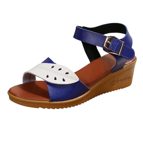ReSin90s Damen Pantoletten Mit Absatz Sommer Elegant Sandaletten Casual Keilsandalen Pantoletten Peeptoe Wedge Freizeitsandale Leicht Outdoorsandale Sommerschuhe von ReSin90s