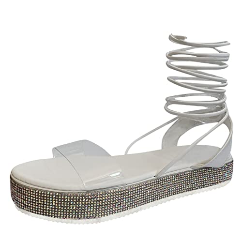 ReSin90s Damen Pantoletten Sommer Elegant Sandaletten Casual Keilsandalen Pantoletten Peeptoe Wedge Freizeit Sommerschuhe Damensandalen Strandschuhe von ReSin90s