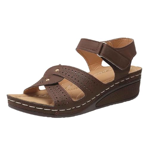 ReSin90s Damen Platform Sandale Hausschuhe Mit Keilabsatz Orthopädische Sandals Slip-On Bequeme Slide Mit Offenem Zehenbereich Hausschuhe Rutschfeste Schlappen & Stylische Flip Flops Für Frauen von ReSin90s