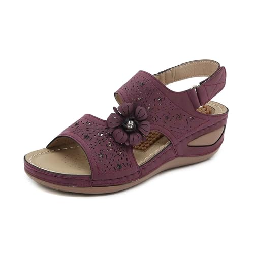 ReSin90s Damen Platform Slides Mit Absatz Blumen Clogs Dicke Sohle Hausschuhe Slip-On Bequeme Slide Mit Offenem Zehenbereich Hausschuhe Leicht Badelatschen Slides Strand Schlappen von ReSin90s