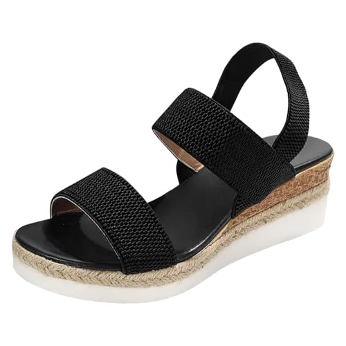 ReSin90s Damen -Plattform-Keilsandalen Elegant Weite H Sandaletten Keilabsatz Wedges Sommer Frauen Peeptoes Absatz Pantoletten Freizeit Sommerschuhe Damensandalen Strandschuhe von ReSin90s