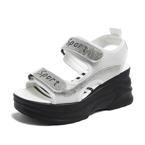 ReSin90s Damen Sandalen Elegant Weite H Sandaletten Keilabsatz Wedges Sommer Frauen Peeptoes Absatz Pantoletten Freizeit Sommerschuhe Damensandalen Strandschuhe von ReSin90s