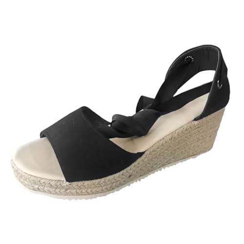 ReSin90s Damen Sandalen Mit Keilabsatz Elegant Weite H Sandaletten Keilabsatz Wedges Sommer Frauen Peeptoes Absatz Pantoletten Freizeit Sommerschuhe Damensandalen Strandschuhe von ReSin90s